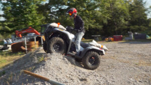honda rubicon 700 racks loaded steep terrain
