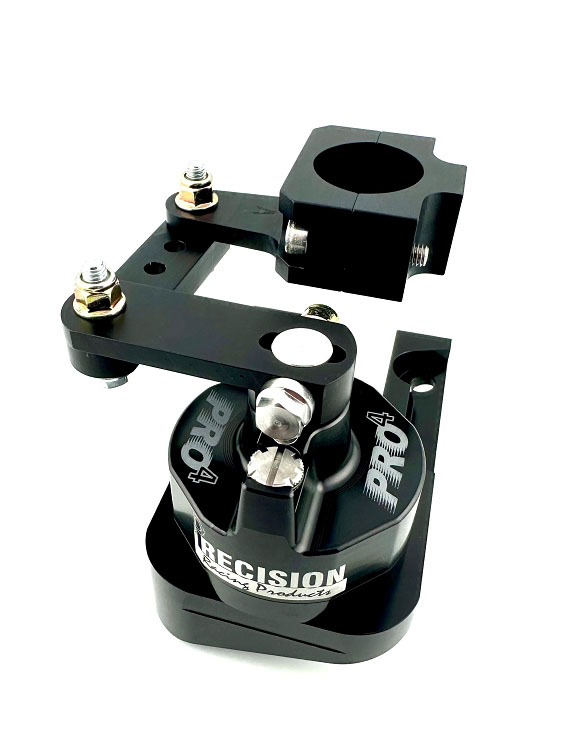 Studio image of a Precision Race Products Pro4 steering stabilizer for the Yamaha YFZ450R.